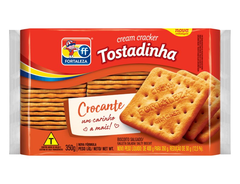 Fortaleza Biscoito Salgado Cream Cracker Tostadinha 350g